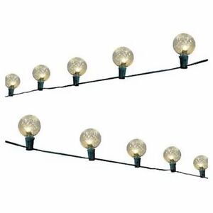 2 Lines Faceted Oversized LED C-BulbLight String, Cool White, Green Wire, 40Ct.